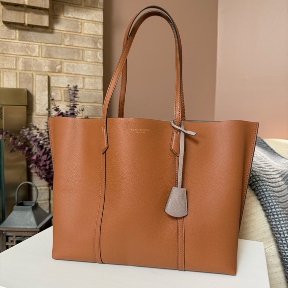 Tory Burch Handbags - Tory Burch Triple Compartment Perry Tote - Tan Leather